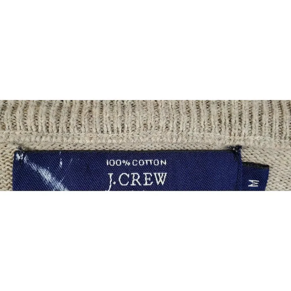 J Crew Men's V-Neck Sweater Gray 100% Cotton Size‎ M